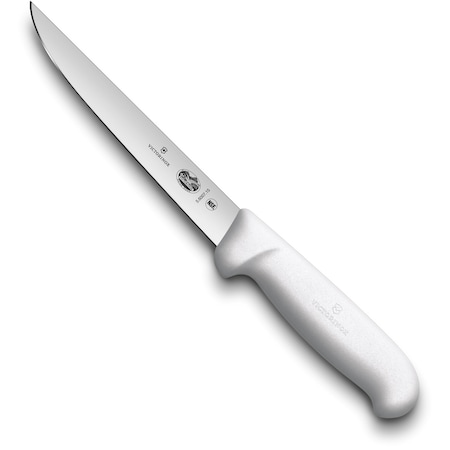 Swiss Army Brands 5600715 Kitchen Fibrox Pro - Haccp White Boning - Straight, Wide, 6In Extra-Wide, Stiff Blade VIC-5.6007.15